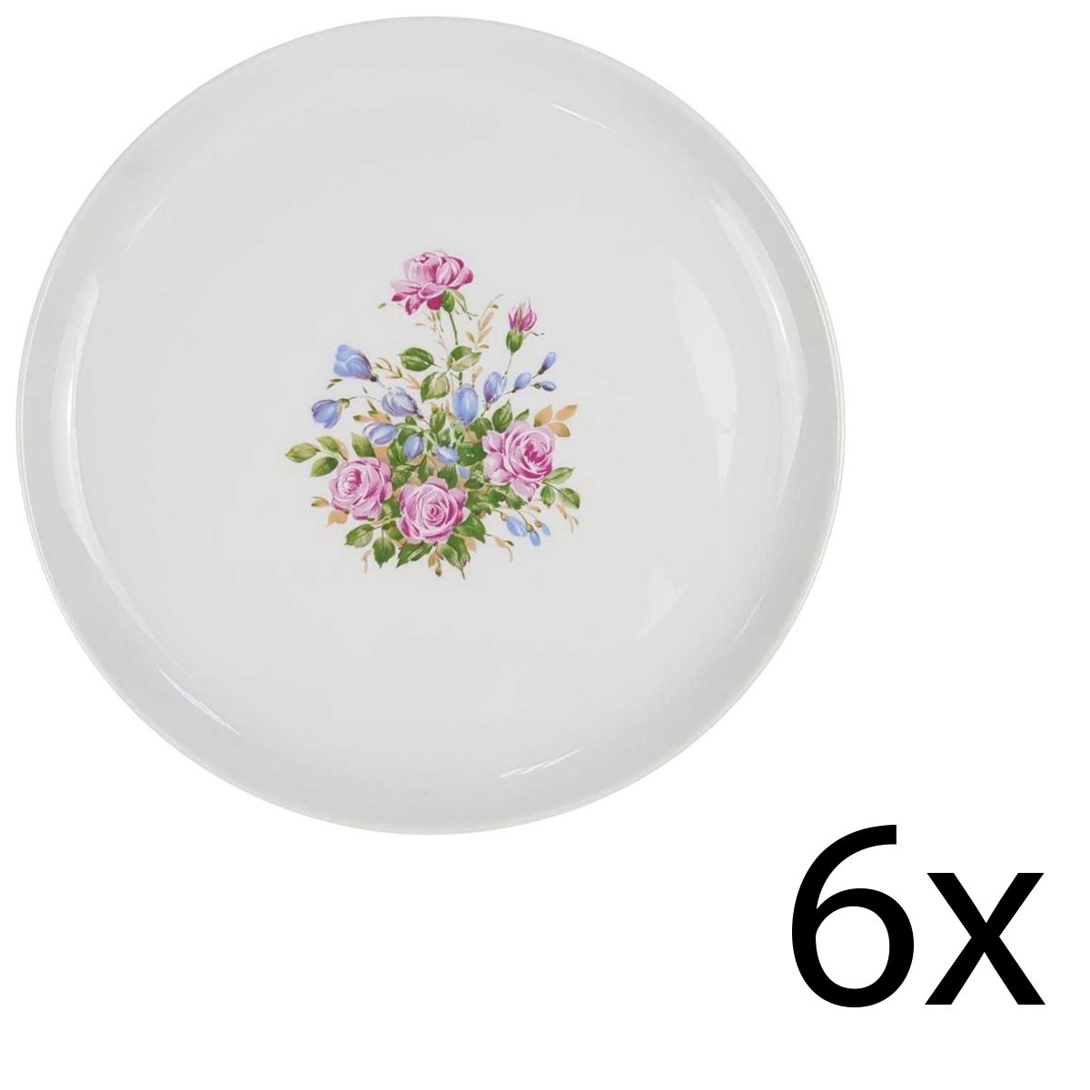 6er Set Kuchenteller Dessertteller 19,2 cm Melitta Unbestimmten Formen Blumendekor Bunt Blumen gebraucht - gut