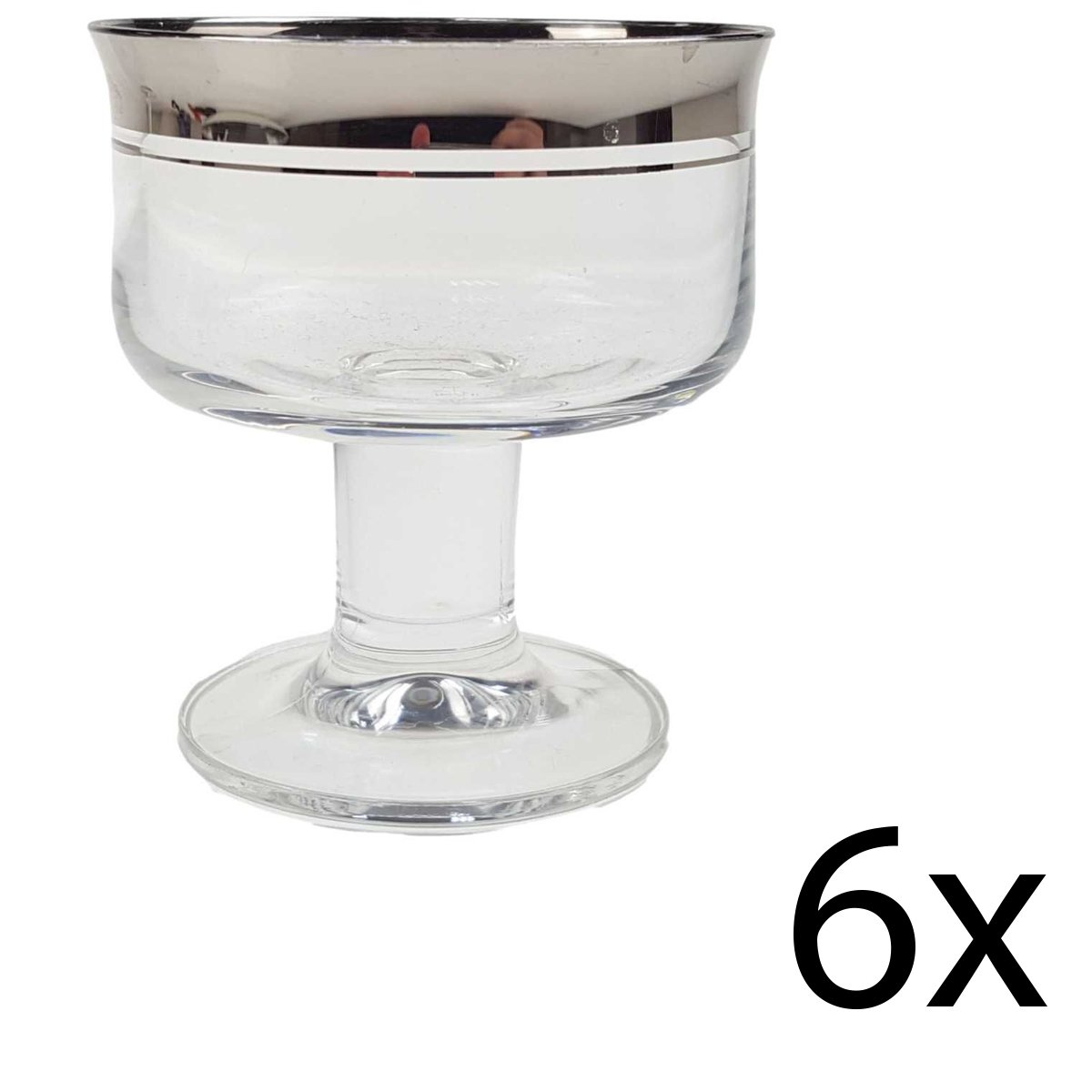 6er Set Platinrand Likörschale Thomas Rumba gebraucht - sehr gut