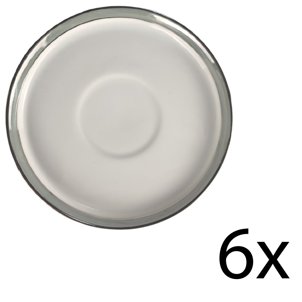 6er Set Untertasse für Kaffee 13,6 cm Thomas Porzellan Arcta Platin Grau gebraucht - gut