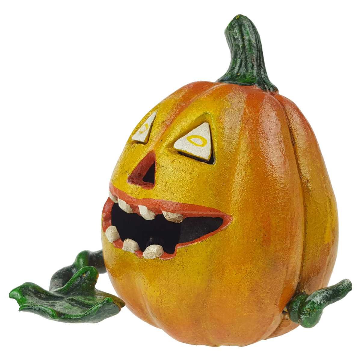 Spardose Geldbank Skulptur Gusseisen mechanisch Kürbis