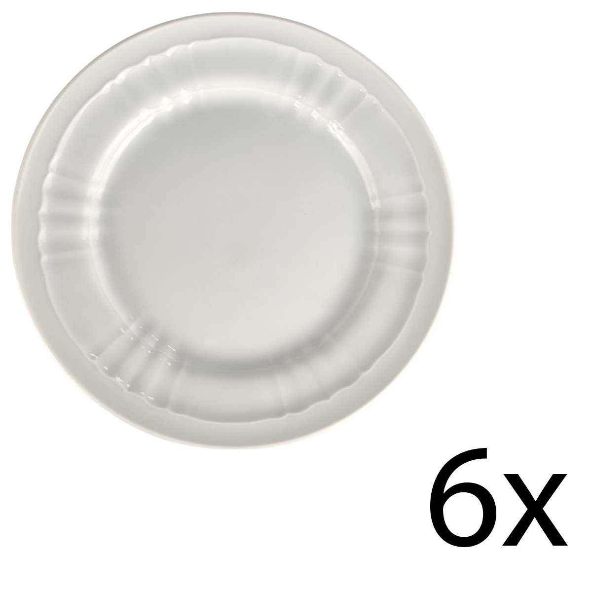 6er Set Kuchenteller D 20 Eschenbach Salzburg weiß Porzellan gebraucht - akzeptabel