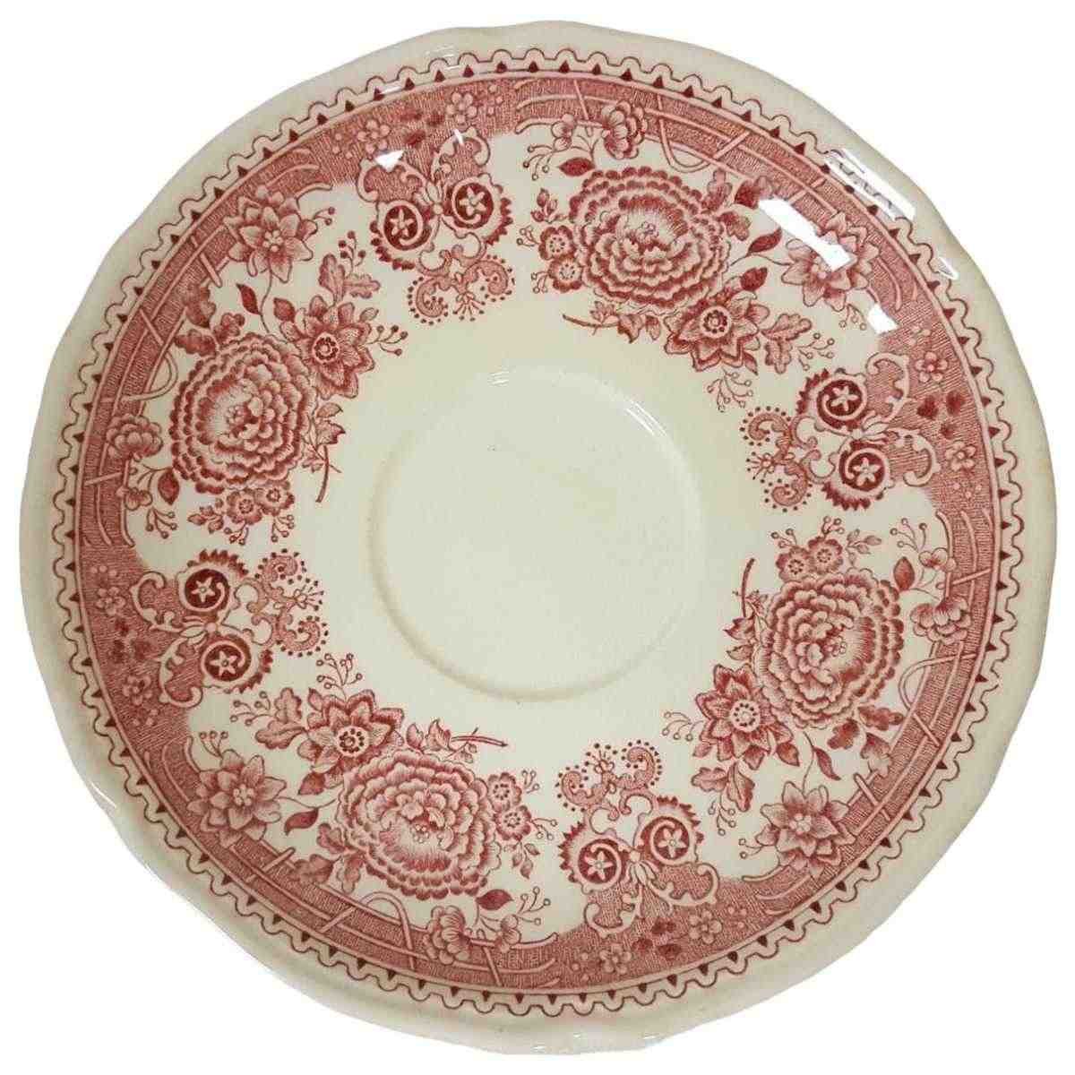 Untertasse für Kaffee 14,6 cm Villeroy & Boch Burgenland Rot gebraucht - akzeptabel