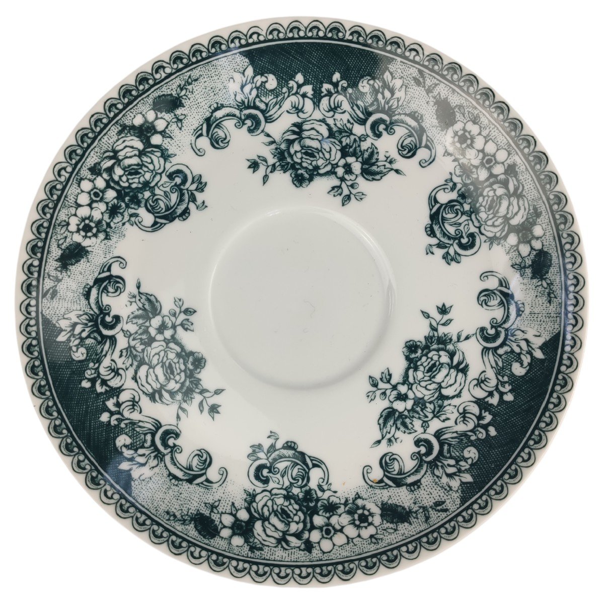 Untertasse für Kaffee 14,5 cm Mitterteich Form 850 Blumendekor grün gebraucht - gut