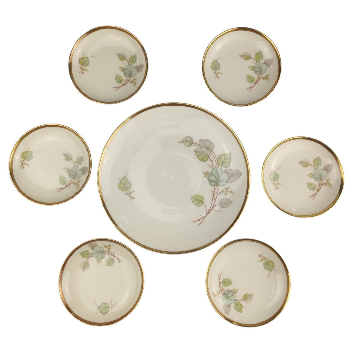 Teller Snackteller Schalen Set 7tlg 19,2 cm Hutschenreuther Hohenberg Dekor 02753 gebraucht - sehr gut