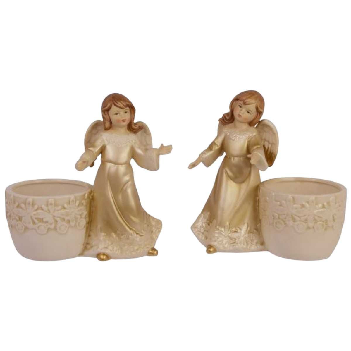 Teelichthalter Porzellan Figur 2er Set