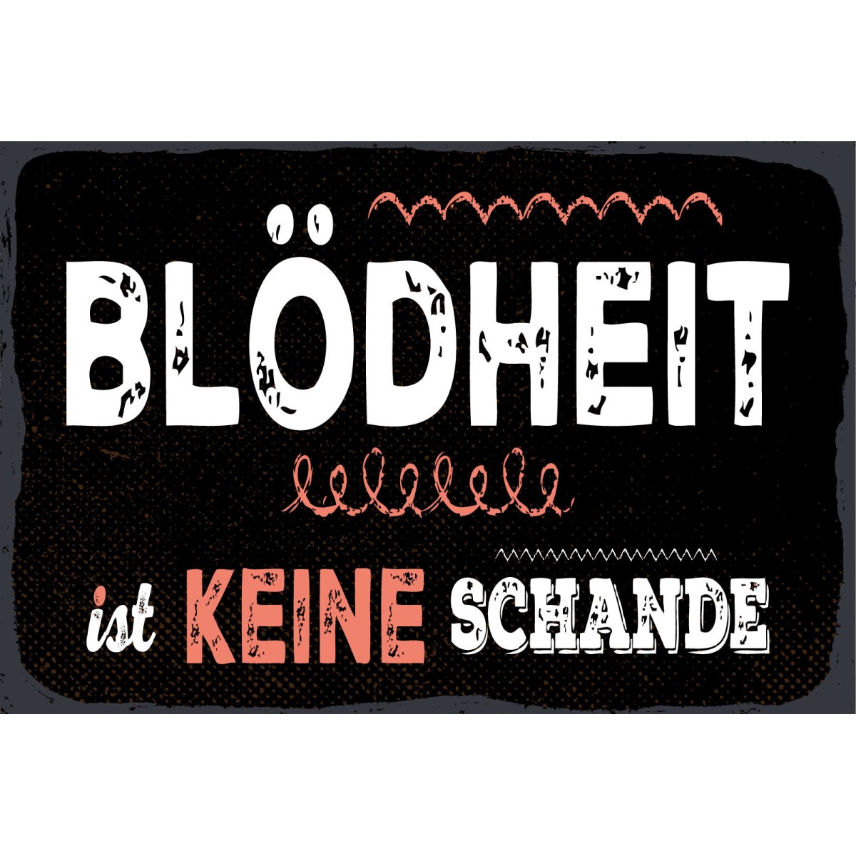 Blechschild 30x40 cm Blödheit ist keine Schande Deko Schild