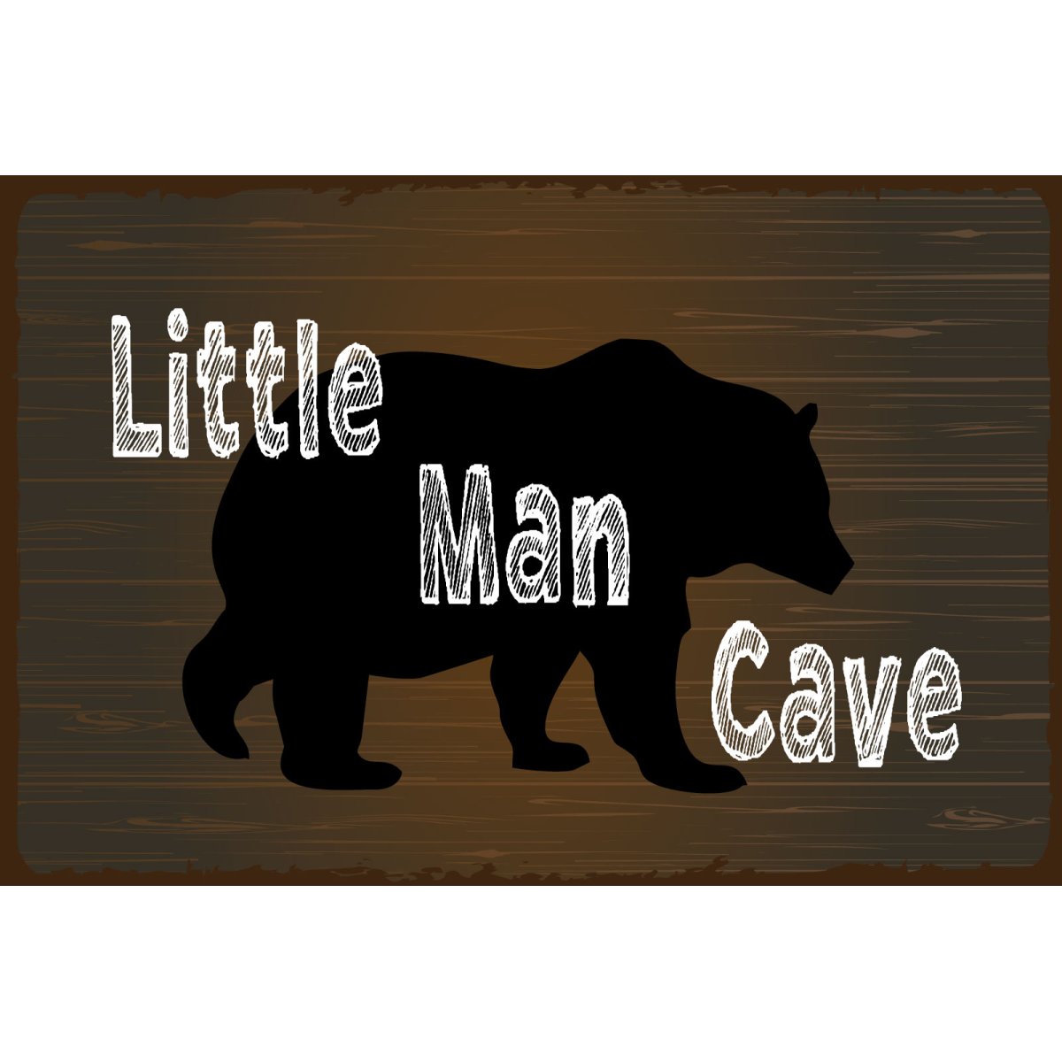 Blechschild 30x40 cm little man cave Bär Deko Schild