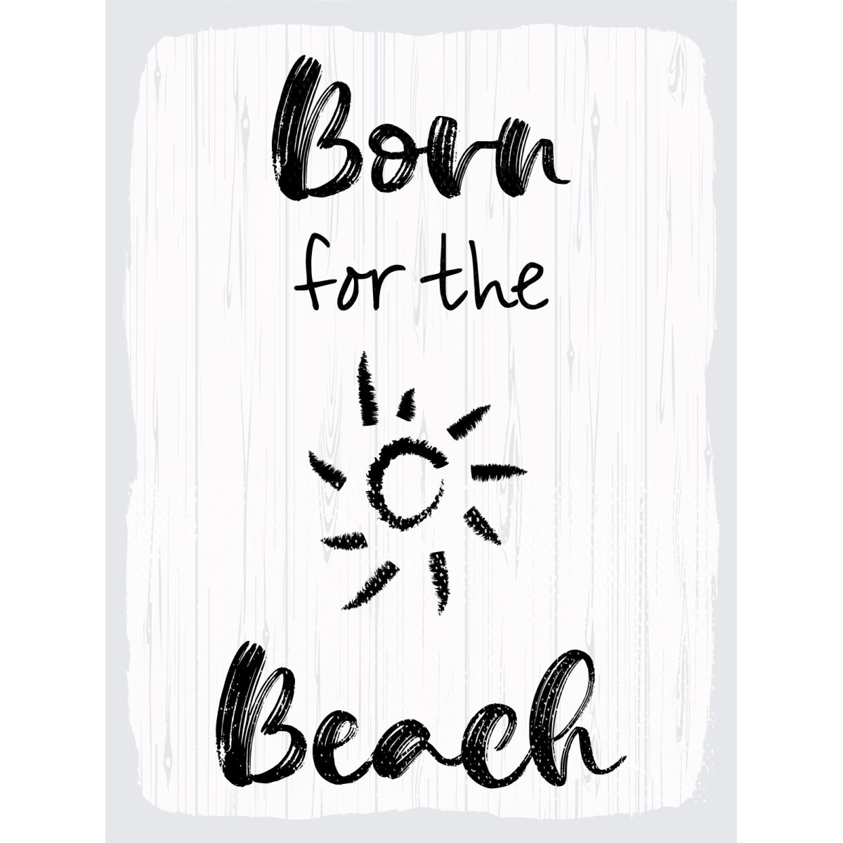Blechschild 30x40 cm Born for the beach weißes Deko Schild