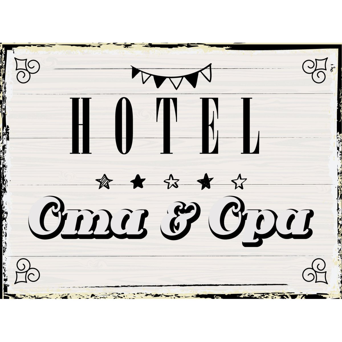 Blechschild 30x40 cm Hotel Oma und Opa Deko Schild