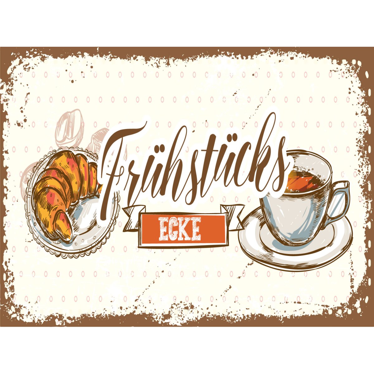 Blechschild 30x40 cm Frühstücksecke Deko Schild