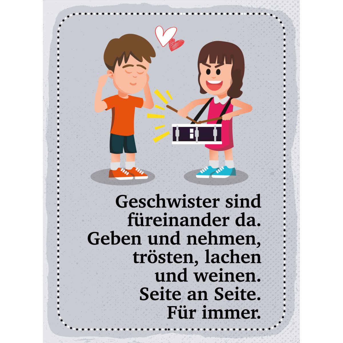 Blechschild 30x40 cm Geschwister sind füreinander da Deko Schild