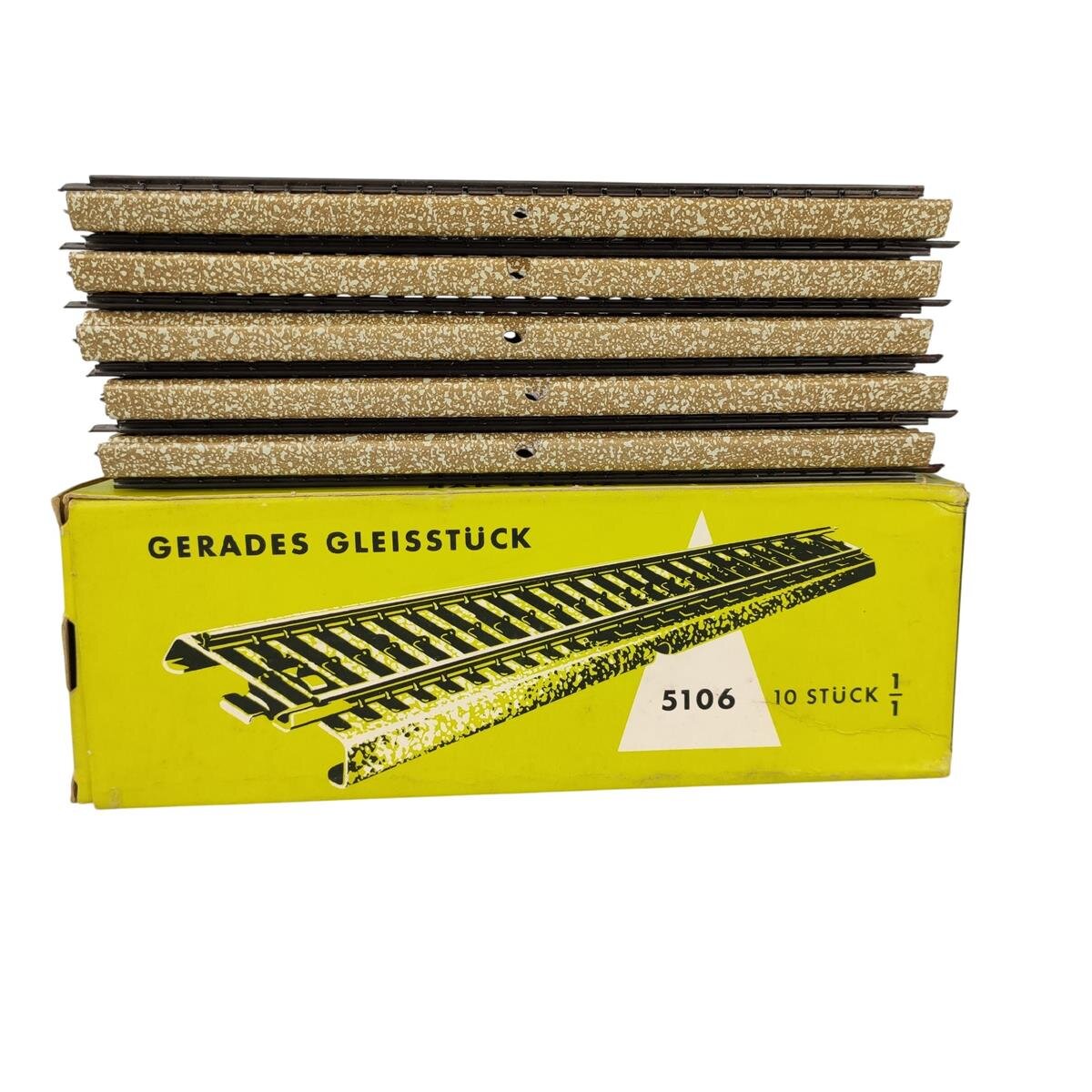 10er Set gerades Gleis 180 mm H0 Märklin 5106 1/1 gebraucht - sehr gut mit OVP