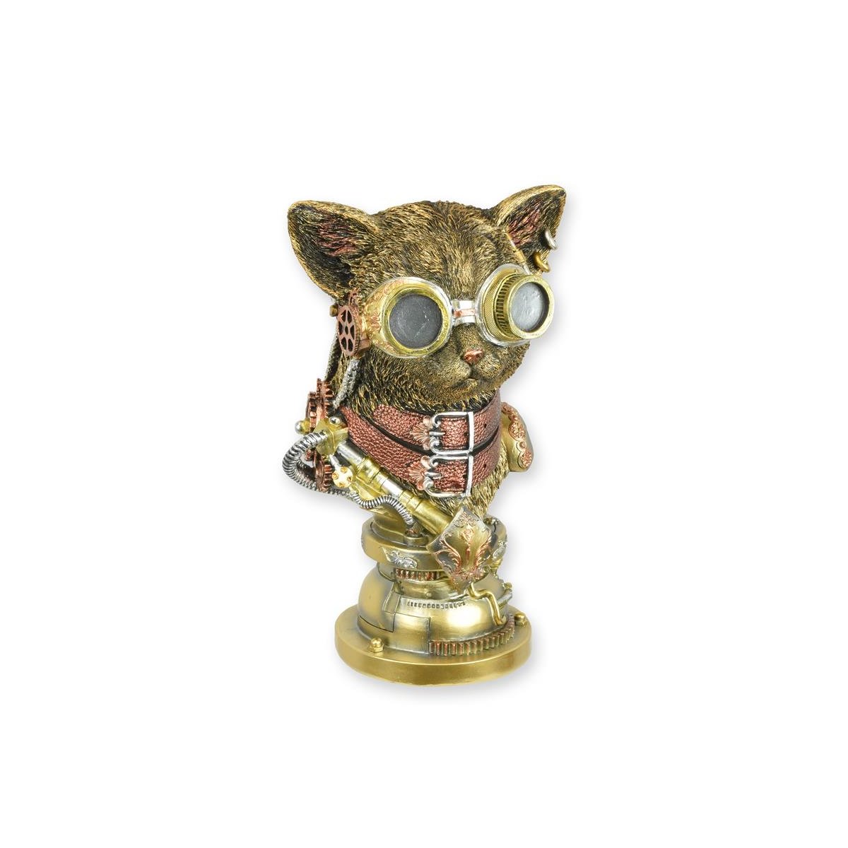 Figur Skulptur Büste Harz Steampunk Katze