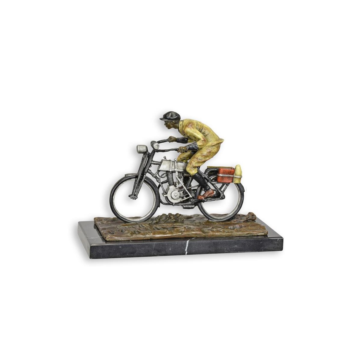 Bronzeskulptur Bronzefigur Mann auf Fahrrad