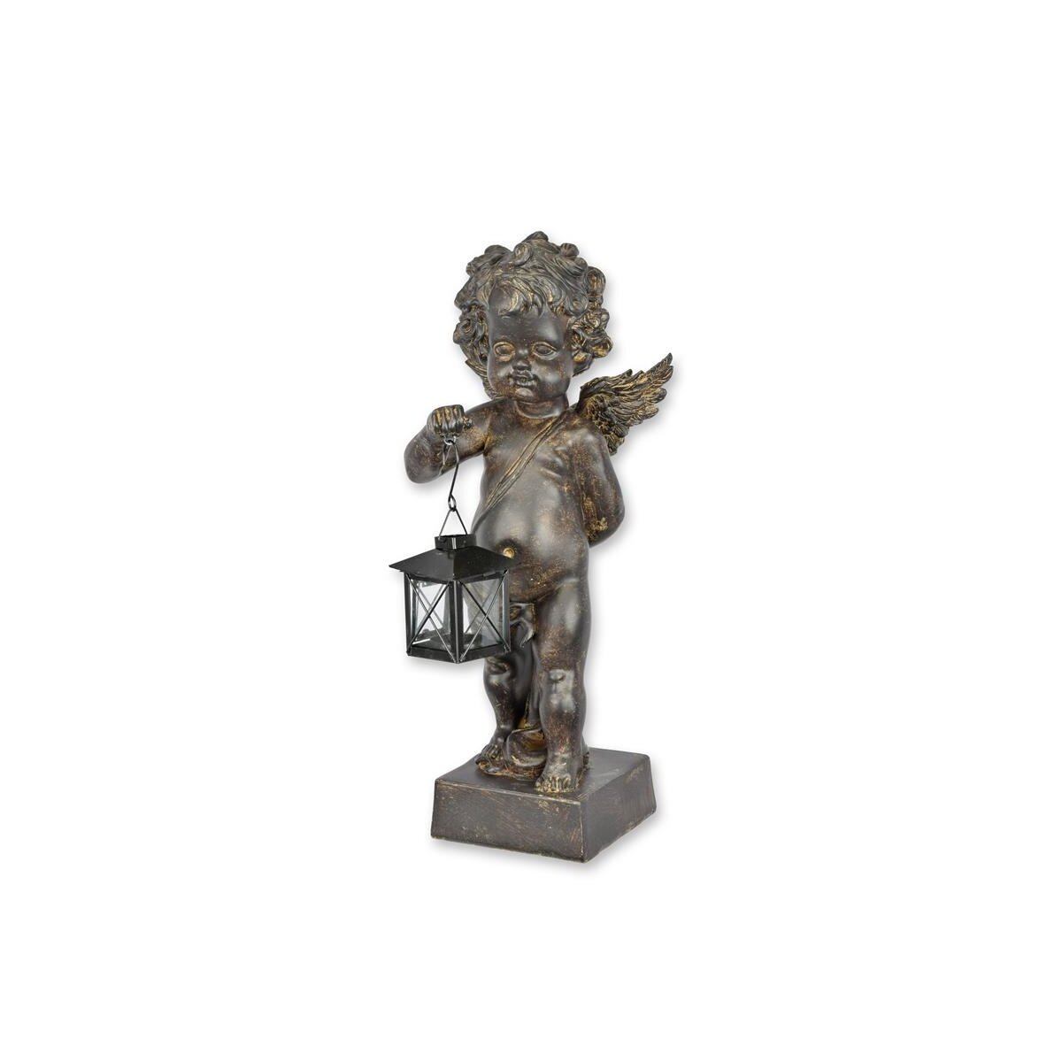 Figur Harz Putto mit Laterne