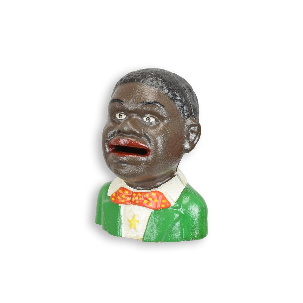 Spardose Geldbank Skulptur Gusseisen Afrikaner Boy