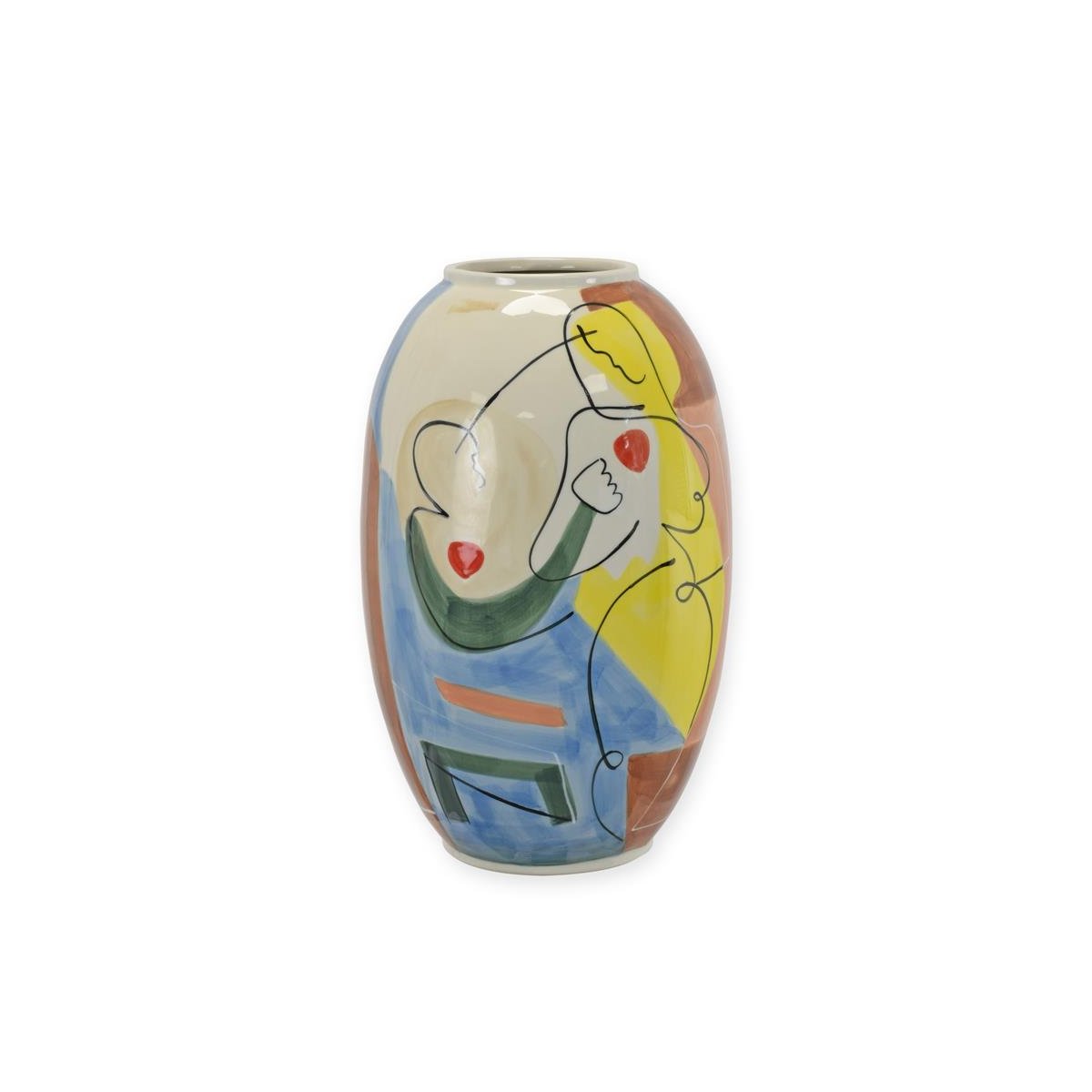 Vase Porzellan Abstraktes Motiv Handbemalt