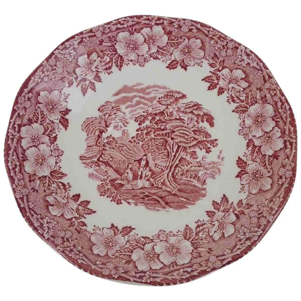 Untertasse für Kaffee 14,5 cm Enoch Wedgwood Woodland Rot gebraucht - sehr gut