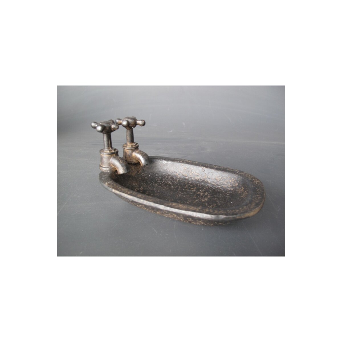 Seifenschale Badewanne Polyresin Bronze-Look
