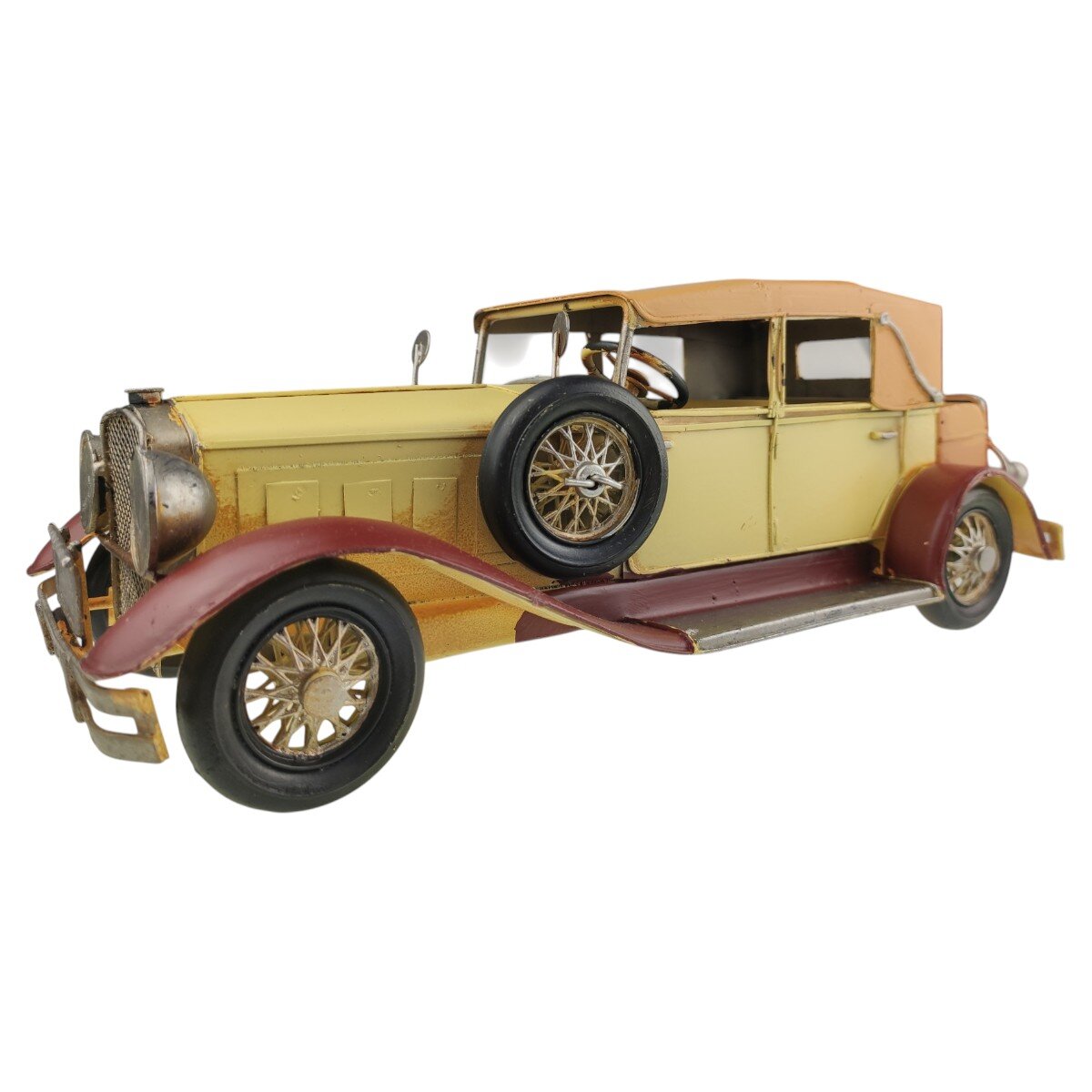 Blechmodell Blechauto Modellauto PKW Beige Rot
