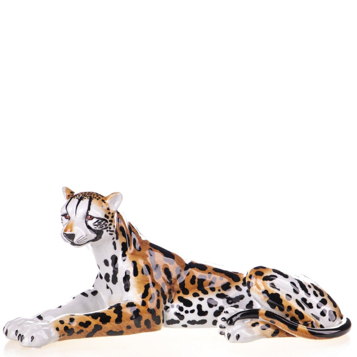 Porzellan Figur liegender Gepard
