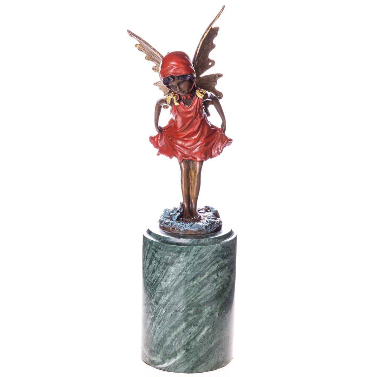 Farbige Bronzefigur Elfe