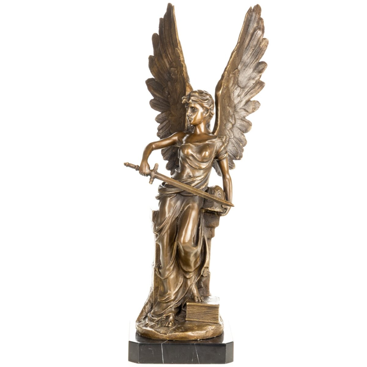 Bronzefigur Engel mit Schwert