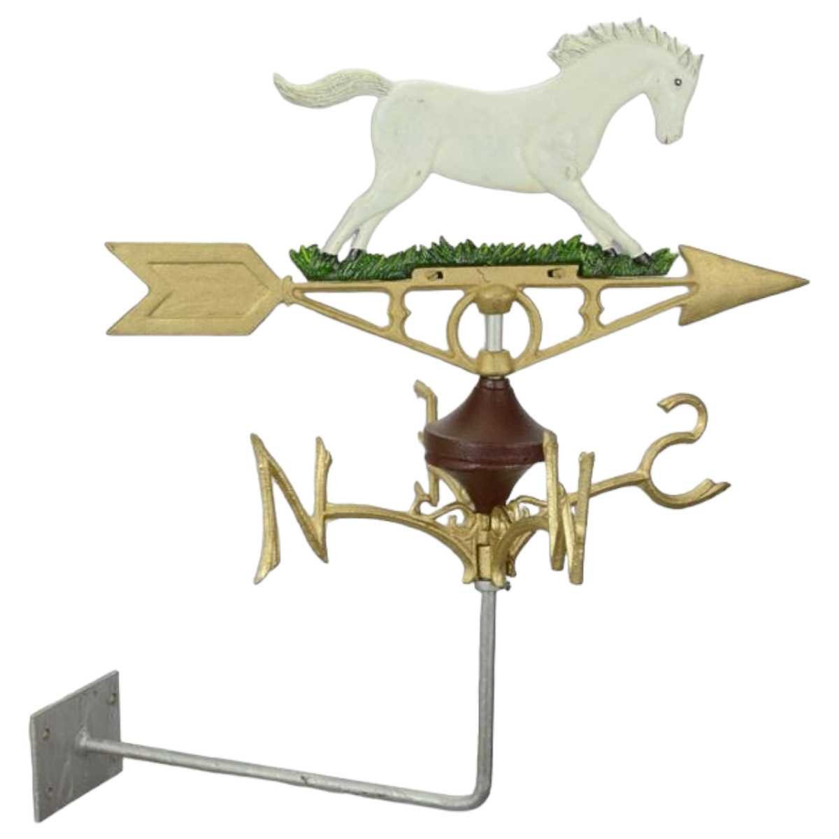 Wetterfahne Wetterhahn Pferde Wandhalterung Gusseisen