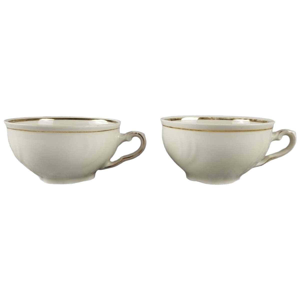 2er Set Teetasse Tasse Golddekor Winterling Elfenbein gebraucht - akzeptabel