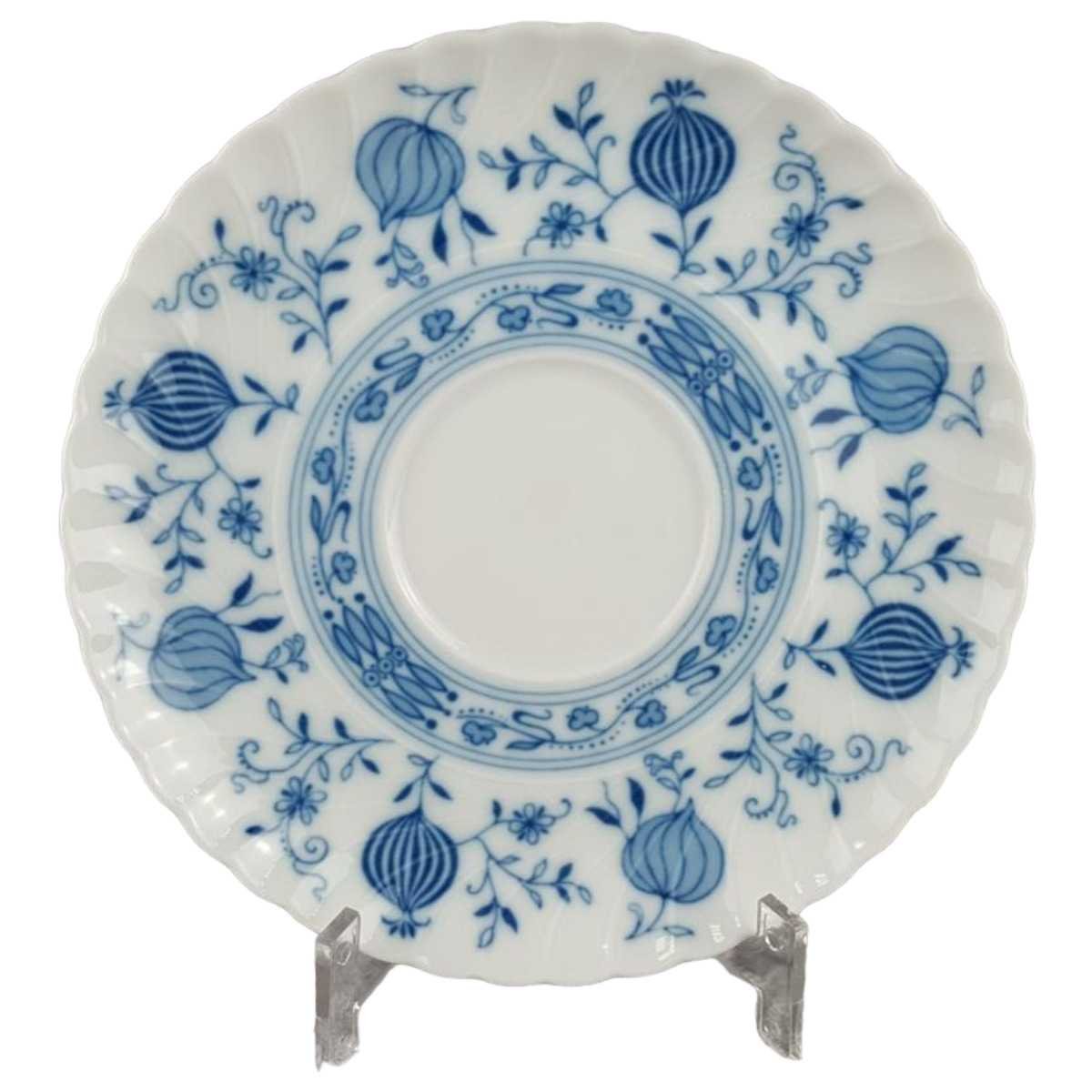 Untertasse für Suppe 17,2 cm Königl. pr. Tettau Royal Drache Modell Exklusiv Echt Kobalt Zwiebelmuster Kobaltblau Blau gebraucht - sehr gut