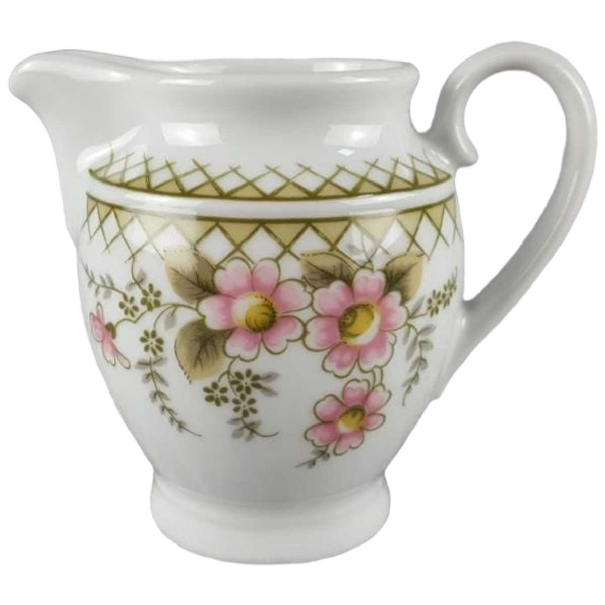 Milchkännchen Winterling Kirchenlamitz rosa Blumen grün Rautendekor gebraucht - sehr gut