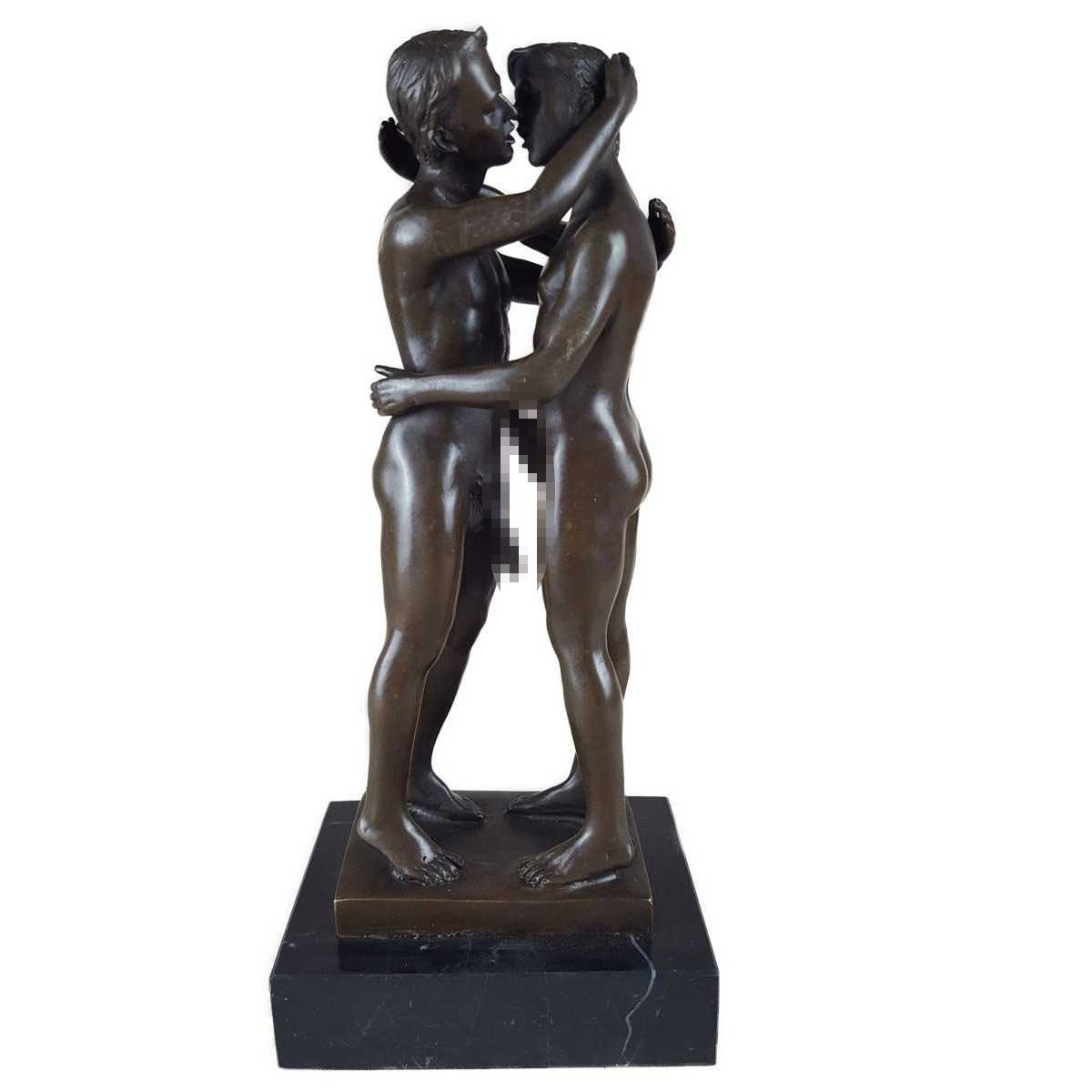 Bronzeskulptur Bronzefigur Erotik Gays 2 Sich Küssende Männer