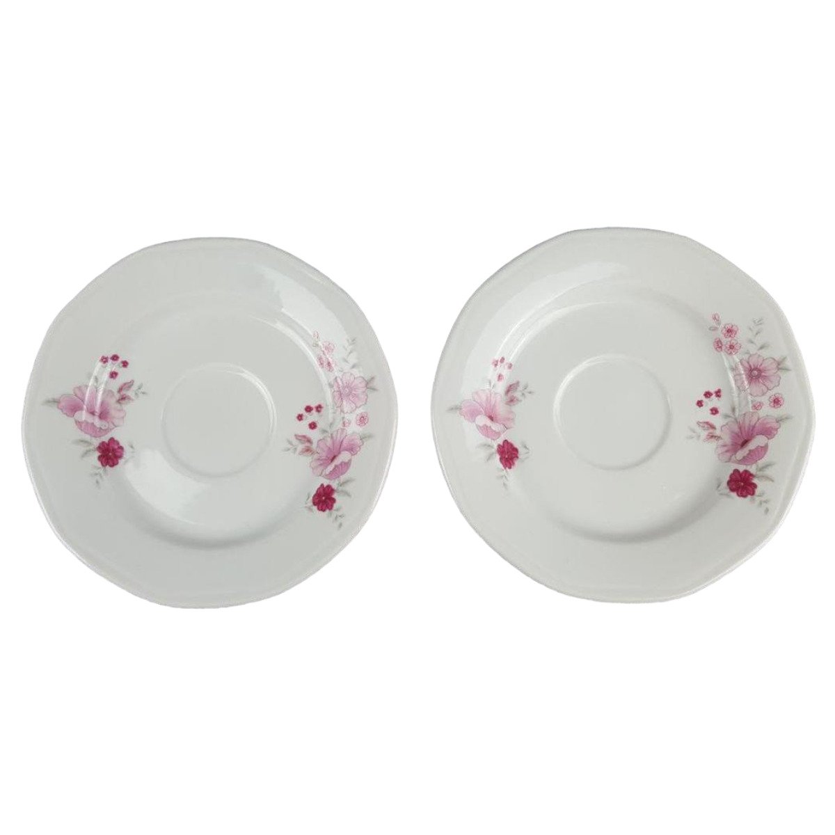 2er Set Untertasse für Kaffee 15,3 cm Atelier Porzellan Rosa Blumen gebraucht - gut
