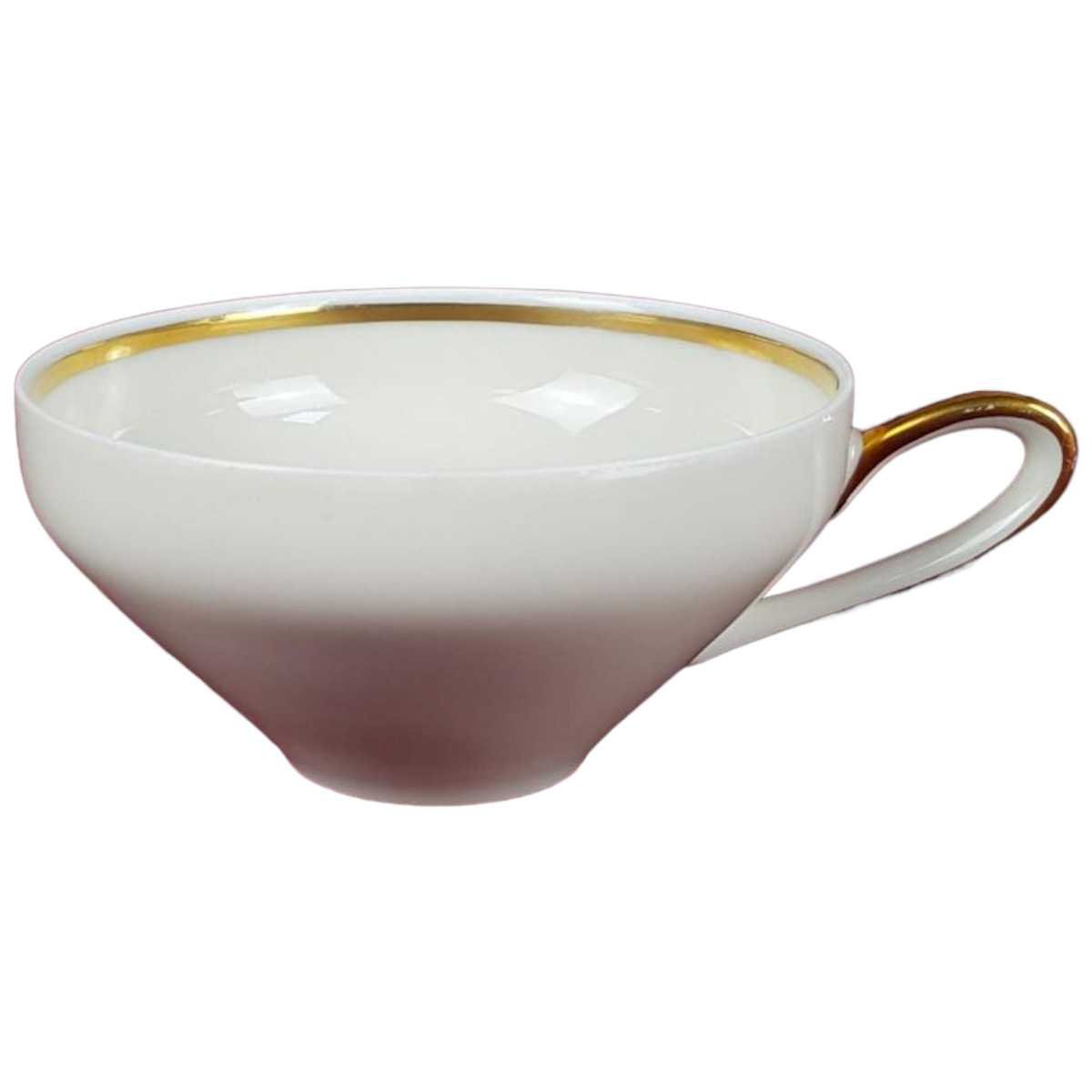Teetasse Tasse Goldrand Zeh Scherzer 9003 Elfenbein Beige gebraucht - gut