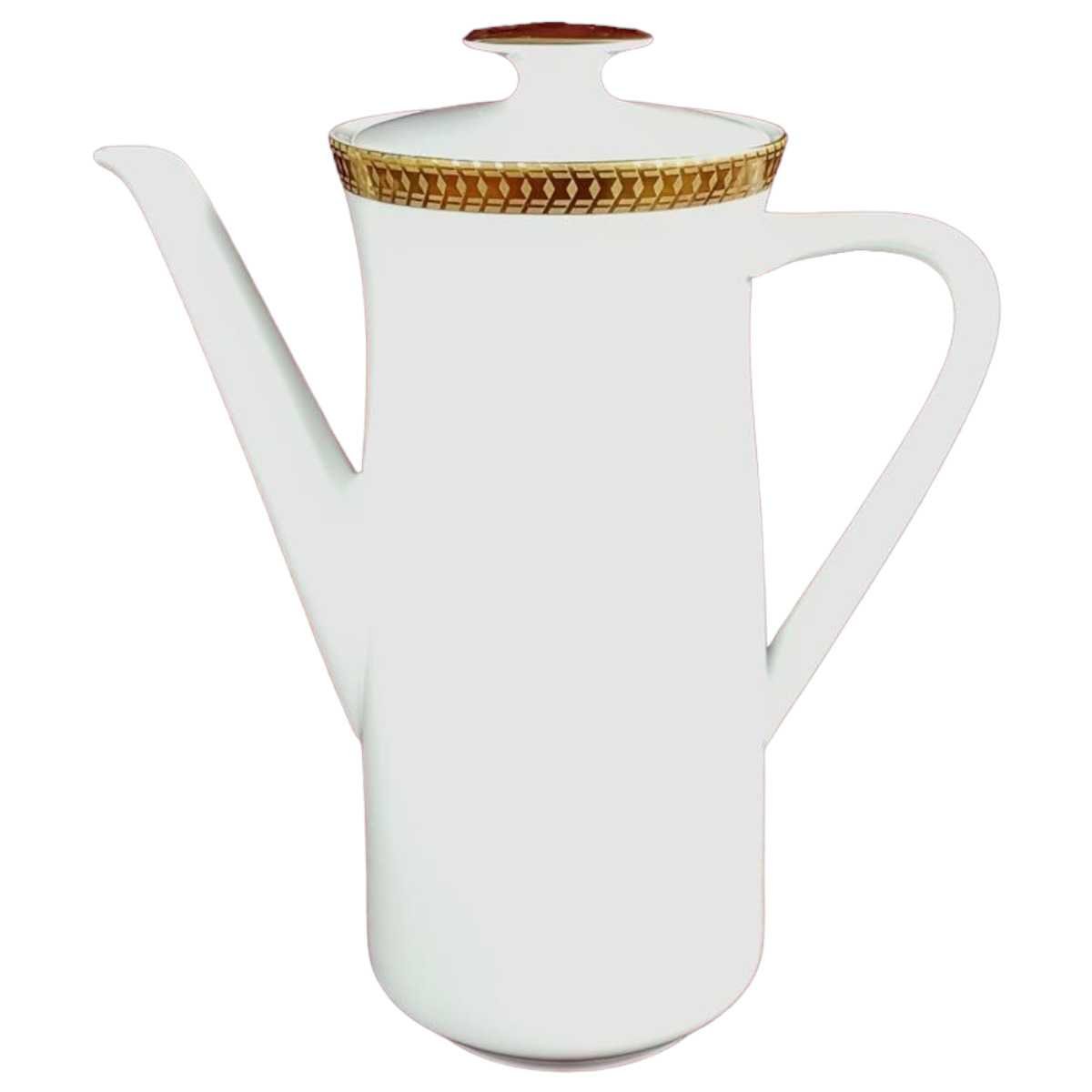 Kaffeekanne Kanne Goldrand 1,2 L Thomas Porzellan Unbekannte Formen Weiß gebraucht - sehr gut