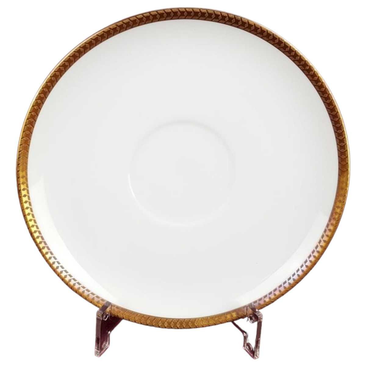 Untertasse für Suppe Goldrand 17,2 cm Thomas Porzellan Unbekannte Formen Weiß gebraucht - gut