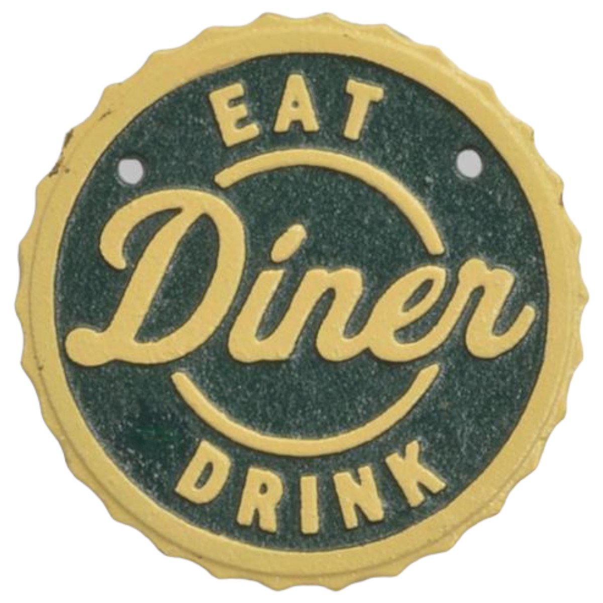 Wandschild Wandplakette Gusseisen Eat - Dinner - Drink