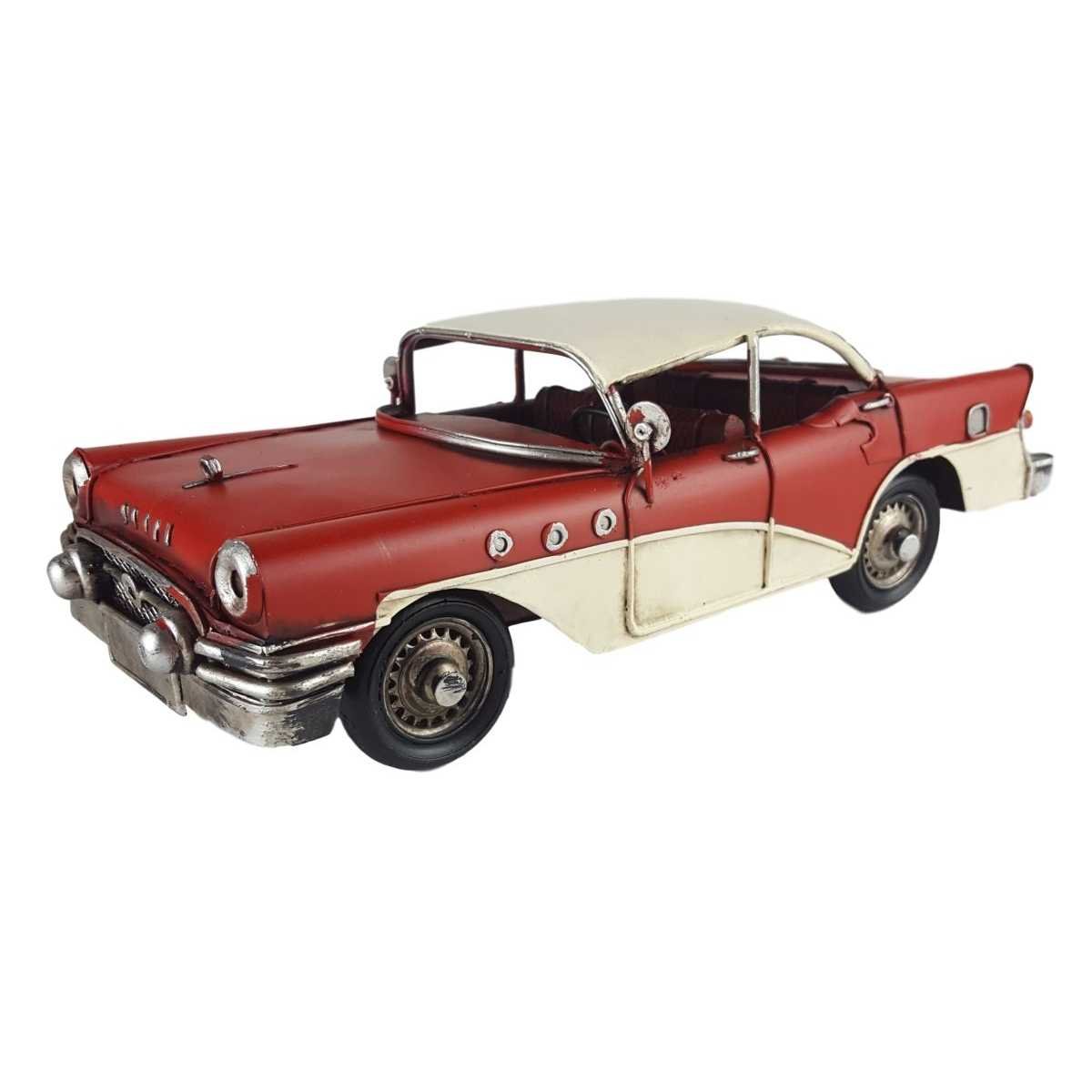 Blechmodell Blechauto Modellauto Oldtimer PKW Rot Beige