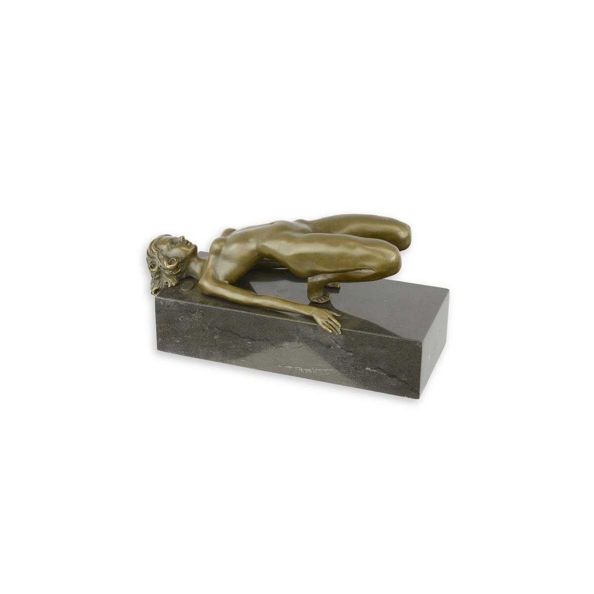 Bronzeskulptur Bronzefigur Erotik Nackte Frau In Schwieriger Pose
