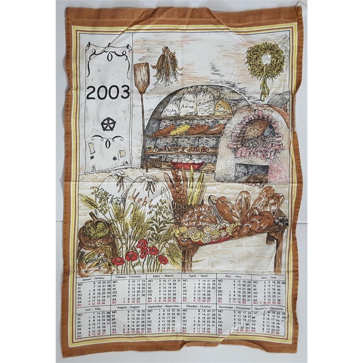 Geschirrtuch Küchentuch Handtuch Kalender 2003 Bäckerei