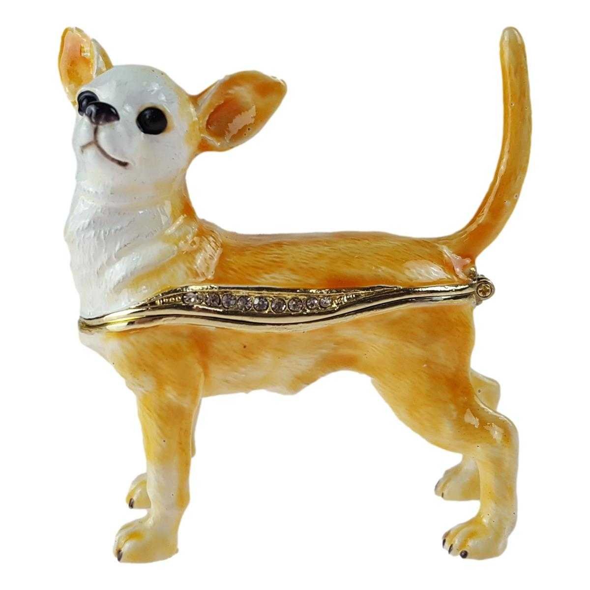 Pillendose Pillendöschen Dose Döschen Schatulle Hartzinn Zinn emailliert Hund