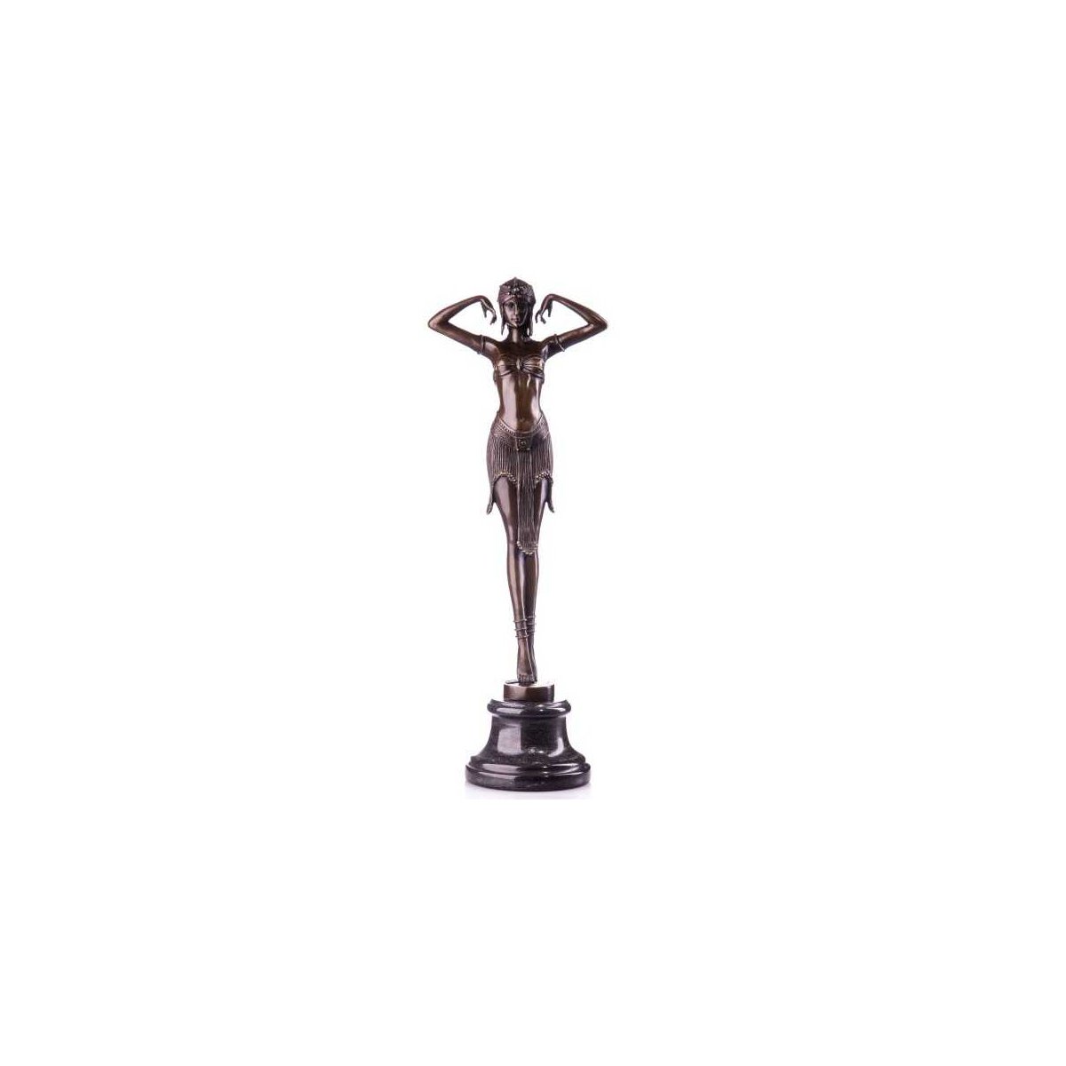 Bronzeskulptur Bronzefigur Tänzerin nach D.H.Chiparus Art-Deco-Stil #62545