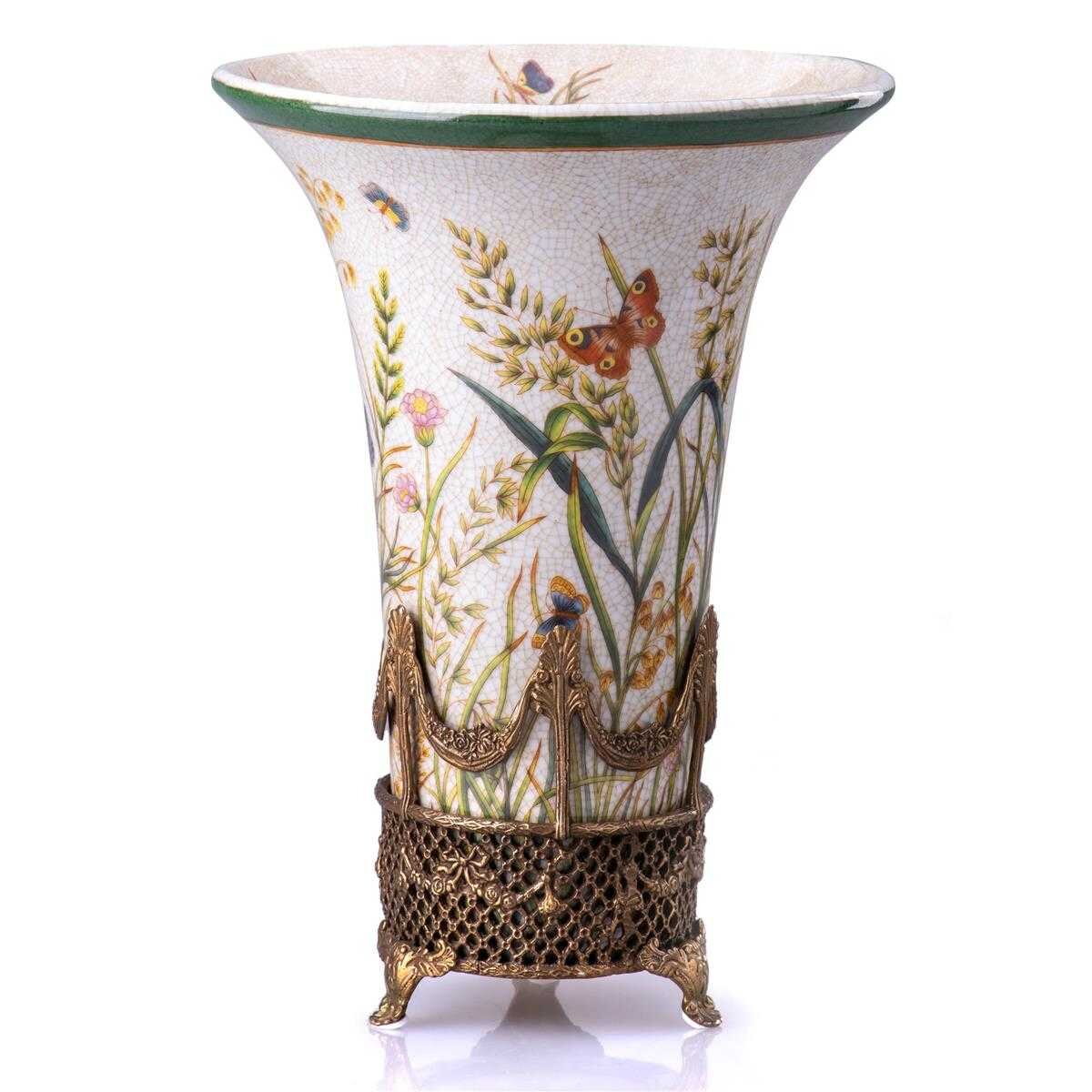 Vase Porzellan/Messing #63389