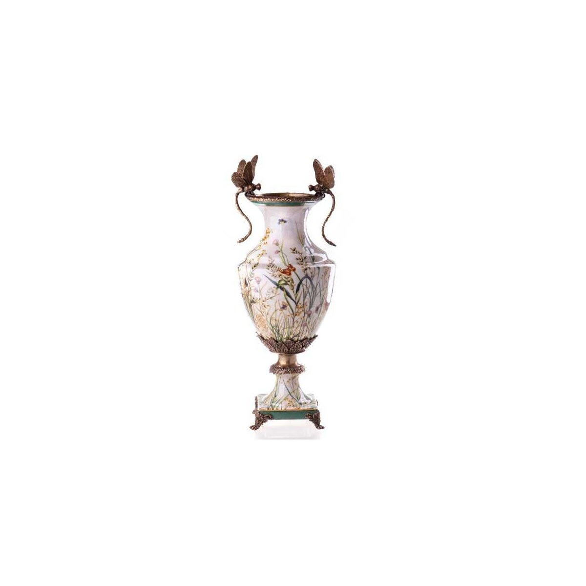 Vase Porzellan/Messing Libellen #63430