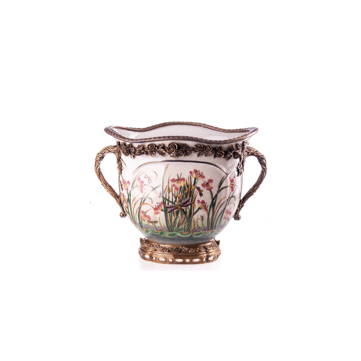 Porzellan/Messing Jugendstil Vase #63461