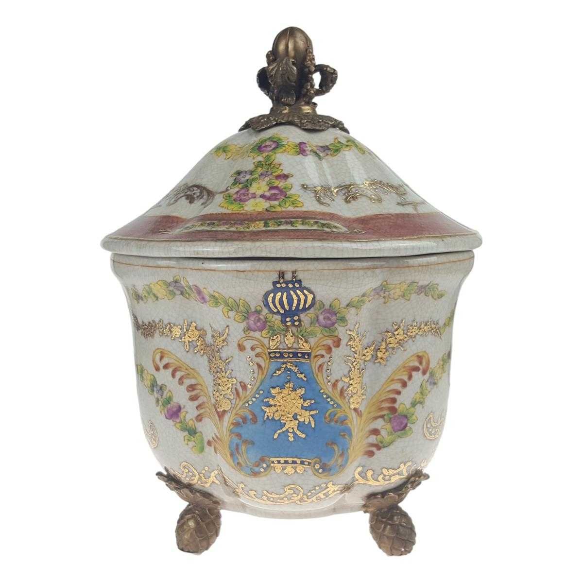 Dose Messing Porzellan Porzellan/Messing #63468