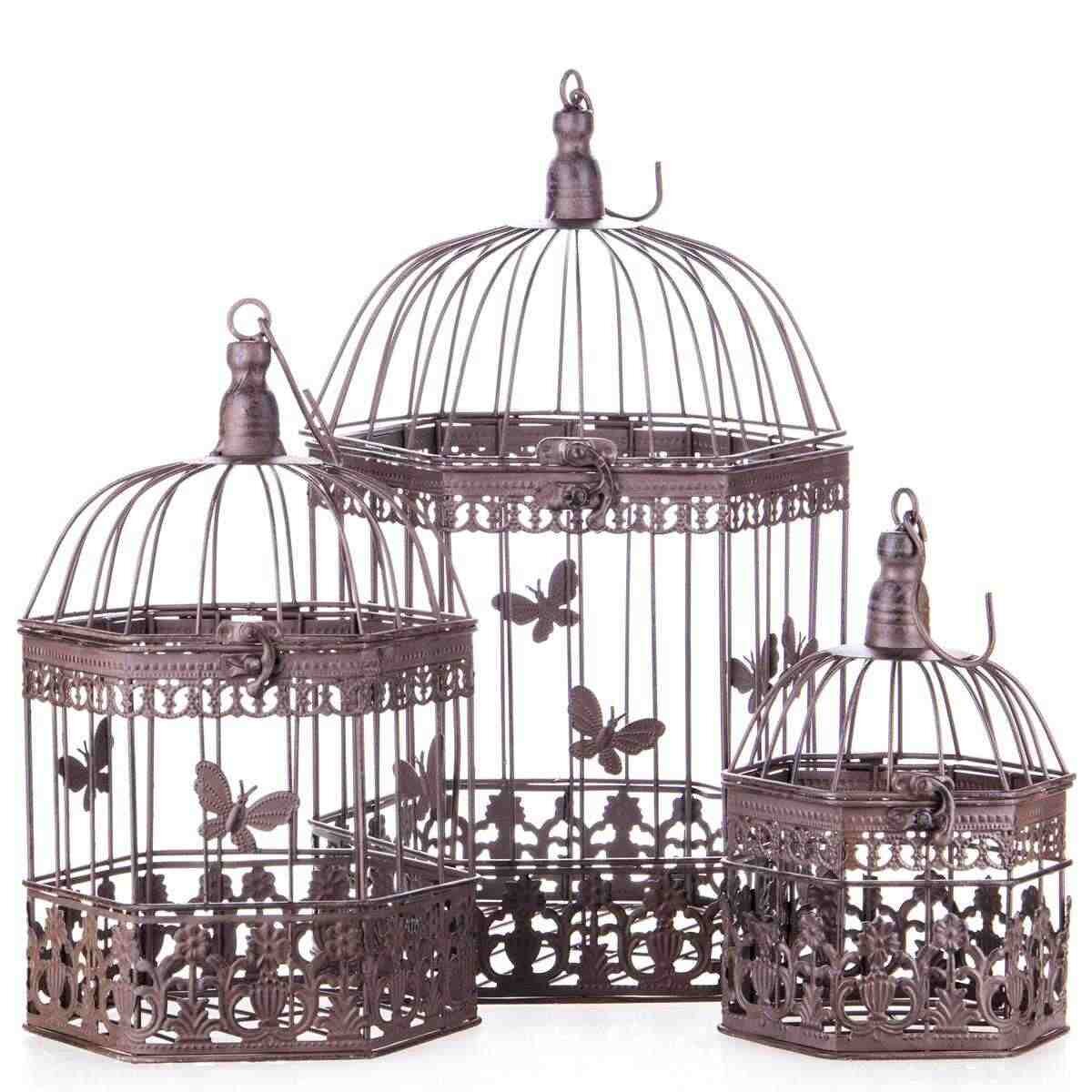 3er Set Vogelkäfige Pflanzkäfige klein mittel groß 3 Größen #63537