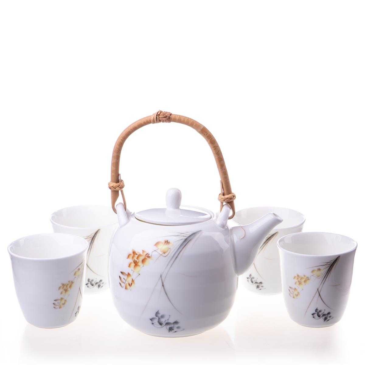 5-Teiliges Tee Service 1 Kanne 4 Tassen #63646