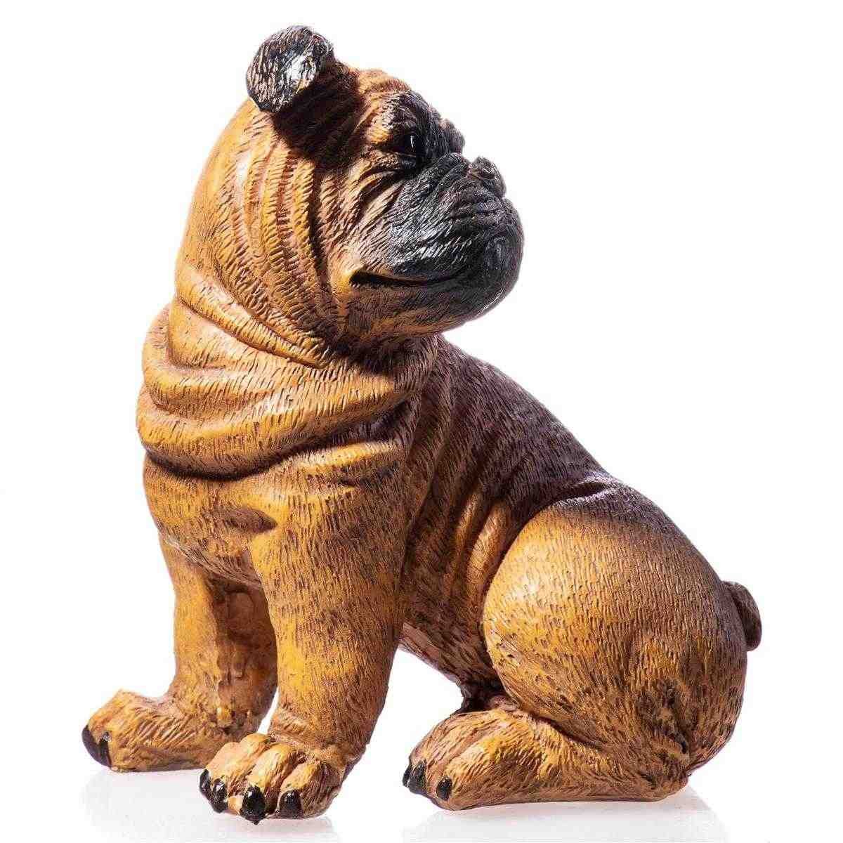 Kunststein Figur Skulptur Hund handbemalt #63703