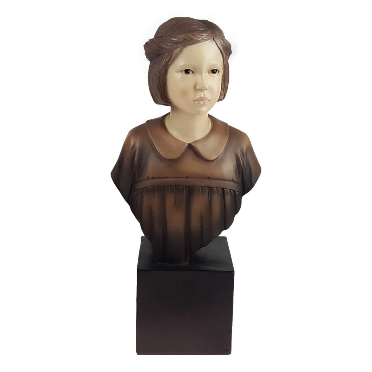 Kunststein Figur Skulptur Mädchen Büste handbemalt #63800